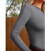 imageGRACE KARIN Merino Wool Sweaters for Women Mock Neck Base Layer Long Sleeve Soft Fitted Pullover SweaterGrey