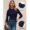 imageGRACE KARIN Merino Wool Sweaters for Women Mock Neck Base Layer Long Sleeve Soft Fitted Pullover SweaterNavy Blue