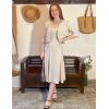 imageGRACE KARIN Mother of The Bride Dress with 34 Sleeves Cardigan Stretchy Lace 2 Pieces Wedding Guest Sequins DressesApricot