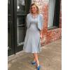 imageGRACE KARIN Mother of The Bride Dress with 34 Sleeves Cardigan Stretchy Lace 2 Pieces Wedding Guest Sequins DressesLight Gray