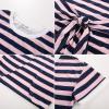 imageGRACE KARIN Striped Shirt Dresses for Women Front Tie Crewneck Wrap Dress Short Sleeve TShirt Casual Mini Bodycon DressPink Navy Blue
