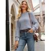 imageGRACE KARIN Sweaters for Women 2025 Mock Neck Fall Sweater Long Sleeve Side Slit Chunky Pullover TopsGrey