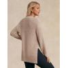 imageGRACE KARIN Sweaters for Women 2025 Mock Neck Fall Sweater Long Sleeve Side Slit Chunky Pullover TopsKhaki