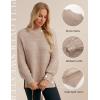 imageGRACE KARIN Sweaters for Women 2025 Mock Neck Fall Sweater Long Sleeve Side Slit Chunky Pullover TopsKhaki