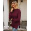 imageGRACE KARIN Sweaters for Women 2025 Mock Neck Fall Sweater Long Sleeve Side Slit Chunky Pullover TopsWine Red