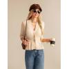imageGRACE KARIN Women 2025 Button Down Lightweight Cardigan Casual Open Front Sweater Crochet Tops Knitted CoatApricot