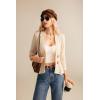 imageGRACE KARIN Women 2025 Button Down Lightweight Cardigan Casual Open Front Sweater Crochet Tops Knitted CoatApricot