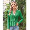 imageGRACE KARIN Women 2025 Button Down Lightweight Cardigan Casual Open Front Sweater Crochet Tops Knitted CoatGreen