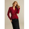 imageGRACE KARIN Women 2025 Button Down Lightweight Cardigan Casual Open Front Sweater Crochet Tops Knitted CoatRed
