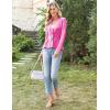 imageGRACE KARIN Women 2025 Button Down Lightweight Cardigan Casual Open Front Sweater Crochet Tops Knitted CoatRose Red