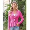 imageGRACE KARIN Women 2025 Button Down Lightweight Cardigan Casual Open Front Sweater Crochet Tops Knitted CoatRose Red