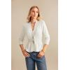 imageGRACE KARIN Women 2025 Button Down Lightweight Cardigan Casual Open Front Sweater Crochet Tops Knitted CoatWhite