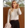 imageGRACE KARIN Women Cashmere Sweater Crew Neck Merino Wool Soft Pullover Layer Dressy Casual 2025 Fall with SocksApricot