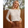 imageGRACE KARIN Women Cashmere Sweater Crew Neck Merino Wool Soft Pullover Layer Dressy Casual 2025 Fall with SocksApricot