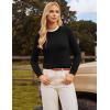imageGRACE KARIN Women Cashmere Sweater Crew Neck Merino Wool Soft Pullover Layer Dressy Casual 2025 Fall with SocksBlack
