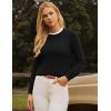 imageGRACE KARIN Women Cashmere Sweater Crew Neck Merino Wool Soft Pullover Layer Dressy Casual 2025 Fall with SocksBlack