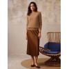imageGRACE KARIN Women Cashmere Sweater Crew Neck Merino Wool Soft Pullover Layer Dressy Casual 2025 Fall with SocksBrown