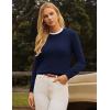 imageGRACE KARIN Women Cashmere Sweater Crew Neck Merino Wool Soft Pullover Layer Dressy Casual 2025 Fall with SocksNavy Blue