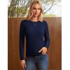 imageGRACE KARIN Women Cashmere Sweater Crew Neck Merino Wool Soft Pullover Layer Dressy Casual 2025 Fall with SocksNavy Blue
