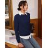 imageGRACE KARIN Women Cashmere Sweater Crew Neck Merino Wool Soft Pullover Layer Dressy Casual 2025 Fall with SocksNavy Blue