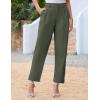 imageGRACE KARIN Women High Waisted Business Casual Pants Dressy Cuffed Work Office Trouser Slacks with PocketsArmy Green