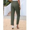 imageGRACE KARIN Women High Waisted Business Casual Pants Dressy Cuffed Work Office Trouser Slacks with PocketsArmy Green