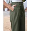 imageGRACE KARIN Women High Waisted Business Casual Pants Dressy Cuffed Work Office Trouser Slacks with PocketsArmy Green