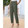 imageGRACE KARIN Women High Waisted Business Casual Pants Dressy Cuffed Work Office Trouser Slacks with PocketsArmy Green