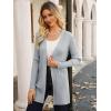 imageGRACE KARIN Women Long Sleeve Lightweight Cardigan Open Front Long Cardigan Sweaters Fall 2025 Knit Outfits with PocketLight Gray