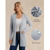 imageGRACE KARIN Women Long Sleeve Lightweight Cardigan Open Front Long Cardigan Sweaters Fall 2025 Knit Outfits with PocketLight Gray
