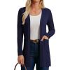 imageGRACE KARIN Women Long Sleeve Lightweight Cardigan Open Front Long Cardigan Sweaters Fall 2025 Knit Outfits with PocketNavy Blue