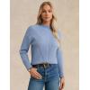 imageGRACE KARIN Women Ribbed Knit Sweaters Crewneck Sweater Long Sleeve Fall Fashion Warm Sweaters Tops 2025Blue