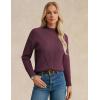 imageGRACE KARIN Women Ribbed Knit Sweaters Crewneck Sweater Long Sleeve Fall Fashion Warm Sweaters Tops 2025Wine Red
