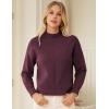 imageGRACE KARIN Women Ribbed Knit Sweaters Crewneck Sweater Long Sleeve Fall Fashion Warm Sweaters Tops 2025Wine Red