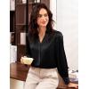 imageGRACE KARIN Women Satin Tops Button Down Shirts Silk Long Sleeve Work Shirt 2025 Fall Business Casual Blouse Dressy TopsBlack