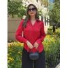 imageGRACE KARIN Women Satin Tops Button Down Shirts Silk Long Sleeve Work Shirt 2025 Fall Business Casual Blouse Dressy TopsWine Red