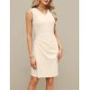 imageGRACE KARIN Women Wear to Work Sleeveless VNeck Ruched Bodycon Wrap Office Party Cocktail Pencil DressesApricot