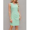 imageGRACE KARIN Women Wear to Work Sleeveless VNeck Ruched Bodycon Wrap Office Party Cocktail Pencil DressesLight Green