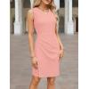 imageGRACE KARIN Women Wear to Work Sleeveless VNeck Ruched Bodycon Wrap Office Party Cocktail Pencil DressesLight Pink