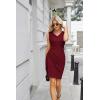 imageGRACE KARIN Women Wear to Work Sleeveless VNeck Ruched Bodycon Wrap Office Party Cocktail Pencil DressesWine Red