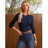 imageGRACE KARIN Womens 100 Merino Wool Sweater  Lightweight Soft ampamp Warm Slim Fit Pullover for Business CasualNavy Blue