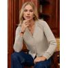 imageGRACE KARIN Womens 2025 Cotton Cropped Cardigan Lightweight Long Sleeve Button Up Knit Sweaters Trendy Fall OutfitsApricot