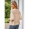 imageGRACE KARIN Womens 2025 Cropped Cardigan 34 Sleeve Lightweight Crochet Shrug HollowedOut Knit Sweater TopsBeige