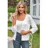 imageGRACE KARIN Womens 2025 Cropped Cardigan 34 Sleeve Lightweight Crochet Shrug HollowedOut Knit Sweater TopsBright White