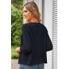imageGRACE KARIN Womens 2025 Cropped Cardigan 34 Sleeve Lightweight Crochet Shrug HollowedOut Knit Sweater TopsDark Blue