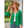 imageGRACE KARIN Womens 2025 Cropped Cardigan 34 Sleeve Lightweight Crochet Shrug HollowedOut Knit Sweater TopsDark Green