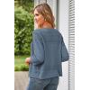 imageGRACE KARIN Womens 2025 Cropped Cardigan 34 Sleeve Lightweight Crochet Shrug HollowedOut Knit Sweater TopsGray Blue