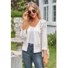 imageGRACE KARIN Womens 2025 Cropped Cardigan 34 Sleeve Lightweight Crochet Shrug HollowedOut Knit Sweater TopsIvory White