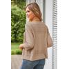 imageGRACE KARIN Womens 2025 Cropped Cardigan 34 Sleeve Lightweight Crochet Shrug HollowedOut Knit Sweater TopsKhaki