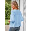 imageGRACE KARIN Womens 2025 Cropped Cardigan 34 Sleeve Lightweight Crochet Shrug HollowedOut Knit Sweater TopsLight Blue